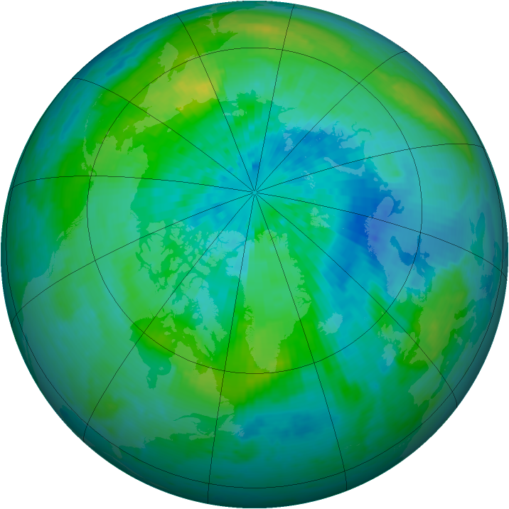 Arctic ozone map for 19 September 2001